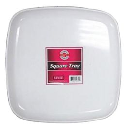 75 Pieces 12-inch White Square Tray - Plastic Serving Ware