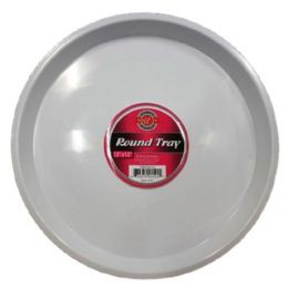 75 Pieces 12-inch White Round Tray - Plastic Serving Ware