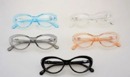 36 Pieces Women's Oval CaT-Eye Reading Glasses With Heart Stud Accents - Reading Glasses
