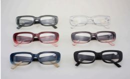 36 Pieces Women's Gradient Rectangular Reading Glasses With Gold Logo Accents - Reading Glasses