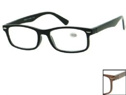 36 Pieces Unisex Classic Rectangular Reading Glasses With Silver Rivet Accents - Reading Glasses