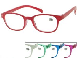 36 Pieces Unisex Colorful Translucent OvaL-Rectangular Reading Glasses Assortment - Reading Glasses