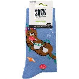 30 pieces Sock It To Me Womens Crew Socks In Be YouR-ShelL-F Design - Womens Crew Sock