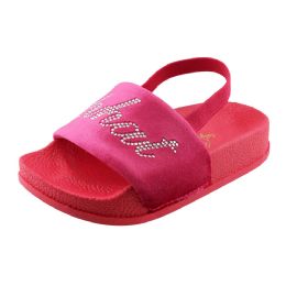 Wholesale Footwear Toddler Velour Rhinestone Slide (5-10)
