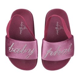Wholesale Footwear Toddler Velour Rhinestone Slide (5-10)