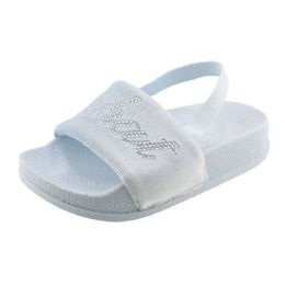 Wholesale Footwear Toddler Velour Rhinestone Slide (5-10)