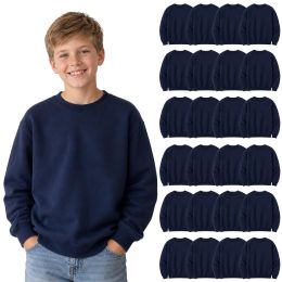 Youth Cotton Crew Neck Sweat Shirt Navy Size Small