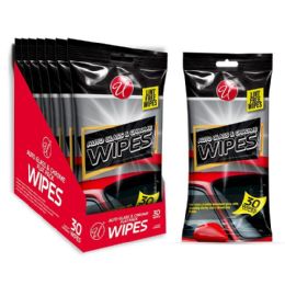 96 Pieces 30-Count Auto Glass And Chrome Wipes - Cleaning Products