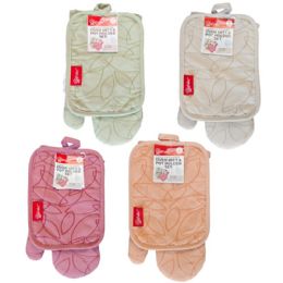 36 Pieces 2pk Solid Kitchen Oven Mitt And Pot Holder Set (leaf) - Oven Mits & Pot Holders