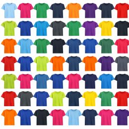 24 Pieces Mens Cotton Short Sleeve T Shirts Mix Colors Size Small - Solid T-Shirts