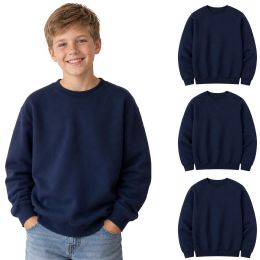 Youth Cotton Crew Neck Sweat Shirt Navy Size 2xlarge