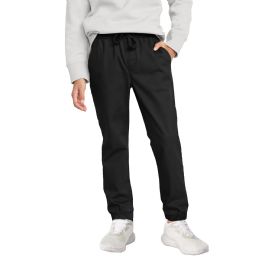 Boys Slim Fitting Cotton Stretch Classic Twill Joggers Black Small 8