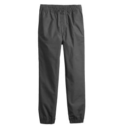 Boys Slim Fitting Cotton Stretch Classic Twill Joggers Dark Gray Small 8