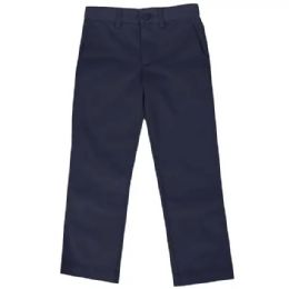 Boys Slim Straight Flat Front School Uniform Pants Navy 4