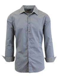 Men's Long Sleeve Classic Dress Shirts Gray S