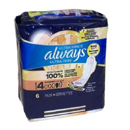 8 Pieces Always Ultra Thin Maxi Pads With Wings Size 4- 6 ct - Personal Care Items