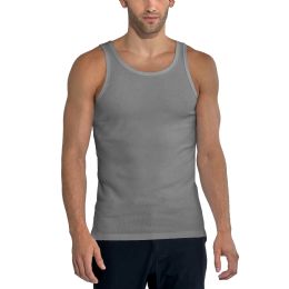Wholesale Footwear Men's Classic Ribbed Tank Top H.grey Small 5-Pack