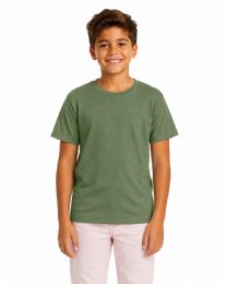 24 Pieces Kids Youth Cotton Army Green T Shirts Size XS - Boys T Shirts