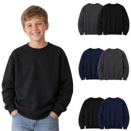 Youth Cotton Crew Neck Sweat Shirt Assorted Black Navy Gray Size Small