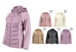 48 Sets Women's Hooded Hybrid Quilted Jacket Assorted Size S/M-Xl/xxl - Women's Winter Jackets