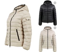 48 Sets Hooded Quilted Puffer Jacket With Sleeve Pocket Assorted Size S/M-Xl/xxl - Women's Winter Jackets