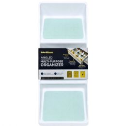 12 pieces 3 Tiered Teal Plastic Non Slip Organizer - Store