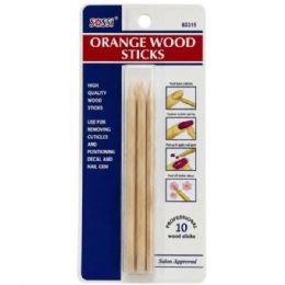 72 pieces Sassi Professional 3.5" 10 Pack Orange Wood Manicure Sticks - Store