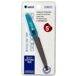 72 pieces Sassi Professional 5" Sapphire Nail File - Store