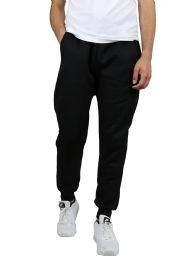 24 Packs Men's FleecE-Lined Jogger Sweatpants Black Size S - Mens Sweatpants