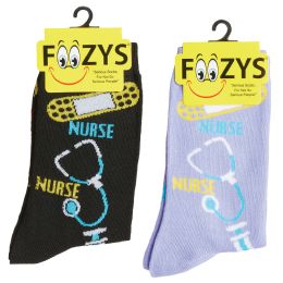 300 pieces Women's Crew Socks - Nurse Designs - Womens Crew Sock