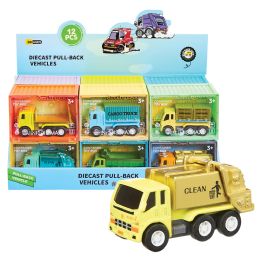 72 pieces Metallic PulL-Back Cars In Container Boxes - Car, Planes, Trains & Bikes