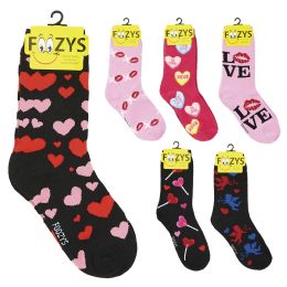 300 pieces Women's Valentine Crew Socks - Womens Crew Sock