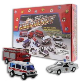 144 pieces Diecast Pullback Emergency Vehicles - Car, Planes, Trains & Bikes