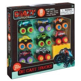 12 pieces 10-Piece Pullback Crazy Truck Set - Car, Planes, Trains & Bikes