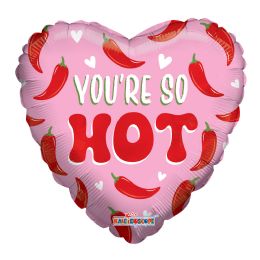 100 pieces Valentine You're So Hot Peppers Foil Balloon - Balloons & Balloon Holder