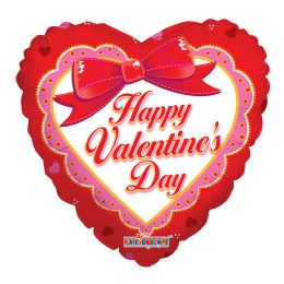 100 pieces Valentines Day Heart With Bow Foil Balloon - Balloons & Balloon Holder