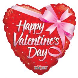 50 pieces Happy Valentine's Day Bow Jumbo Heart Foil Balloon - Balloons & Balloon Holder