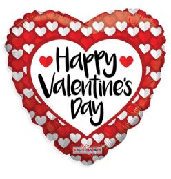 100 pieces Red And White Heart Valentine Foil Balloon - Balloons & Balloon Holder