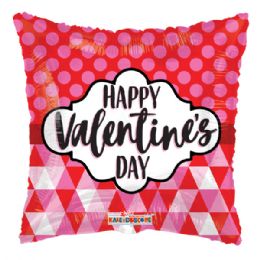 100 pieces Happy Valentine's Day Patterned Square Foil Balloon - Balloons & Balloon Holder