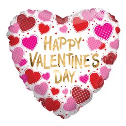 100 pieces Valentine Dots And Hearts Foil Balloon - Balloons & Balloon Holder