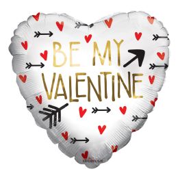 100 pieces Be My Valentine Arrow Foil Balloon - Bagged - Balloons & Balloon Holder
