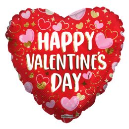 100 pieces Valentine's Day With Hearts Foil Balloon - Bagged - Balloons & Balloon Holder