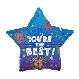 100 pieces You're The Best Blue Star Foil Balloon - Balloons & Balloon Holder