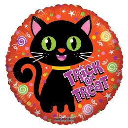 100 pieces Halloween Foil Balloon - Trick Or Treat Cat - Balloons & Balloon Holder