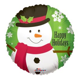 100 pieces Christmas Foil Balloon - Happy Holidays Snowman - Balloons & Balloon Holder