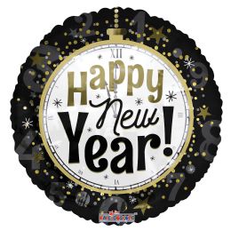 100 pieces New Year Clock Foil Balloon - Balloons & Balloon Holder