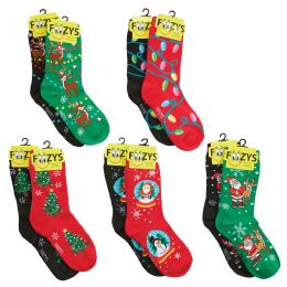 300 pieces Women's Festive Christmas Crew Socks - Womens Crew Sock