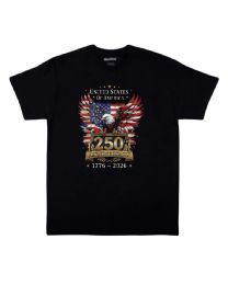 12 Pieces UNITED STATE OF AMERICAN 250 ANNIVERSARY USA Eagle Black Color T-Shirt M,L,XL - Patriotic Tees
