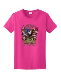 12 Pieces UNITED STATE OF AMERICAN 250 ANNIVERSARY USA Eagle Pink Color T-Shirt M/L/XL - Patriotic Tees