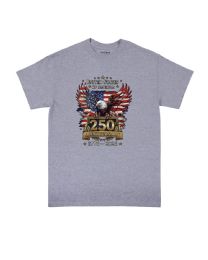 6 Pieces UNITED STATE OF AMERICAN 250 ANNIVERSARY USA Eagle Sports Gray Color T-Shirt XXL - Patriotic Tees